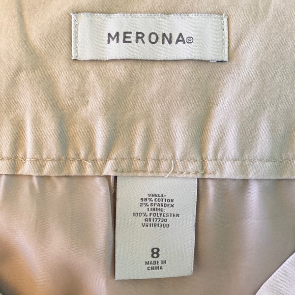 Women’s size 8 Merona khaki knee length lined skirt with side zipper - Picture 3 of 4